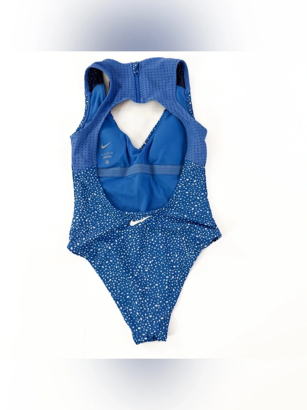 Nike Swimsuit Women’s XS Blue White One Piece Open Back - Picture 6 of 6